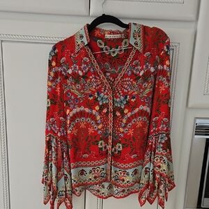 Alice + Olivia Red Floral Women's Top